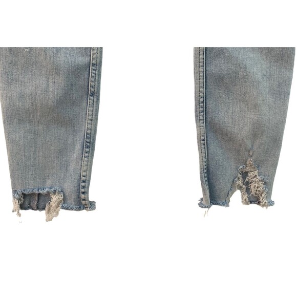 We The Free People Womens size 27 Light Wash Distressed Skinny Jeans Button Fly - Picture 9 of 10